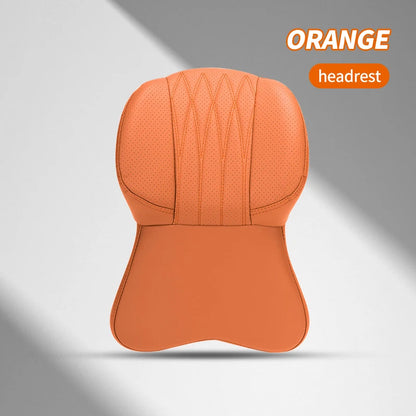 High Quality Universal Car Headrest Cushion Car Seat Neck Pillow Perforated Leather Breathable Lumbar Support Car Pillow
