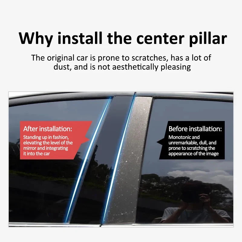 6 pièces pour Zeekr 9X EX1H accessoires 2025 2026 2027 voiture pilier fenêtre revêtement d'habillage décoration Film de Protection B C colonne autocollants