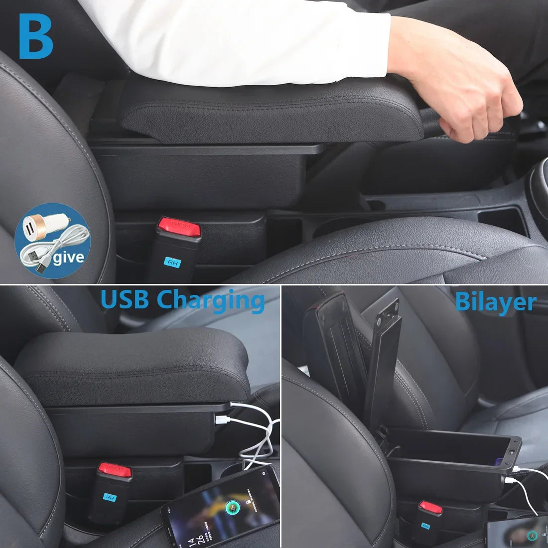 Accoudoir de voiture pour Seat Ibiza, boîte de rangement pour Seat Ibiza 6j Ibiza 6L, pièces de rénovation, accessoires d'intérieur de voiture