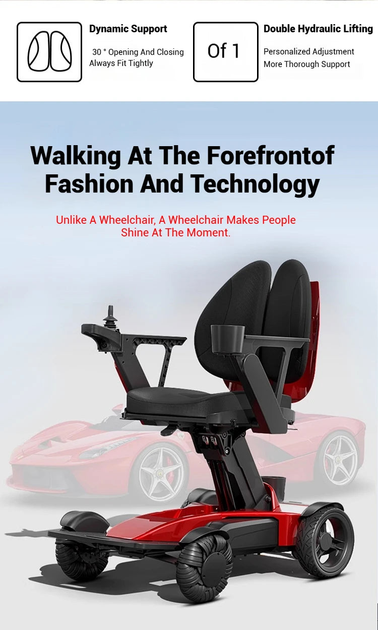 30km usine offre directement 2025 nouveau Design 250W moteur sans brosse fauteuil roulant pliant électrique avec roue omnidirectionnelle Mecanum
