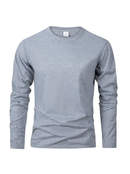 T-shirts à manches longues pour hommes, décontractés, col rond, évacuant l'humidité, hauts de sport pour hommes, confortables et polyvalents