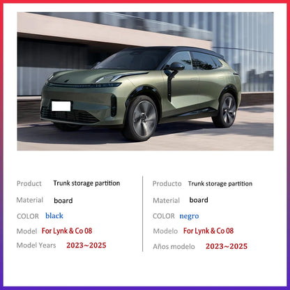 Boîte de rangement multifonction pour Lynk & Co, cloison de stockage de coffre UNIS issante, accessoires intérieurs automatiques, 08, 2023, 2024, 2025, mise à niveau