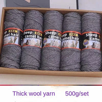 Fil de cachemire épais pour Crochet, tricot à la main, pull, écharpes, manteaux, chapeau, gants, bricolage, fil de laine d'alpaga doux et chaud, 500 g/ensemble