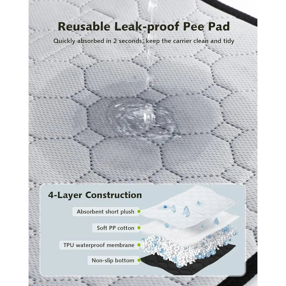 Pecute – porte-animaux extensible pour chiens et chats, approuvé par la compagnie aérienne, respirant, doux, avec fermetures éclair de verrouillage, sac de voyage pour animaux de compagnie pour S
