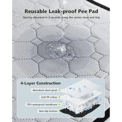 Pecute – porte-animaux extensible pour chiens et chats, approuvé par la compagnie aérienne, respirant, doux, avec fermetures éclair de verrouillage, sac de voyage pour animaux de compagnie pour S