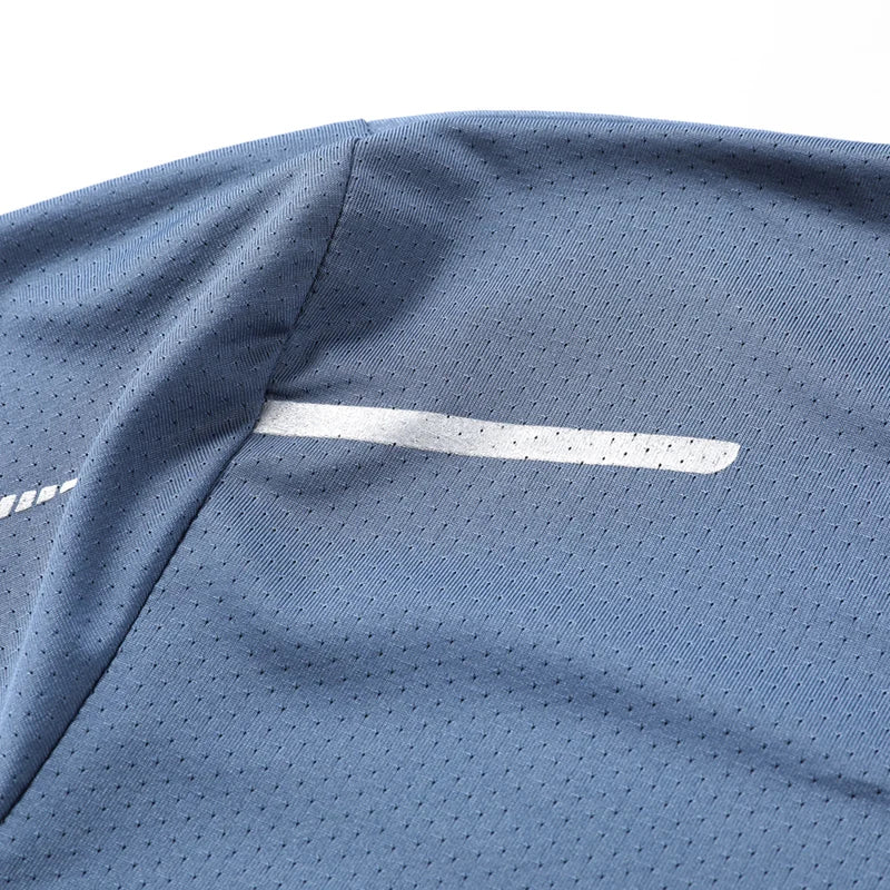 CHRLCK hommes course séchage rapide T-shirts respirant randonnée pêche T-shirts élasticité douce Sports de plein air chemise courte été