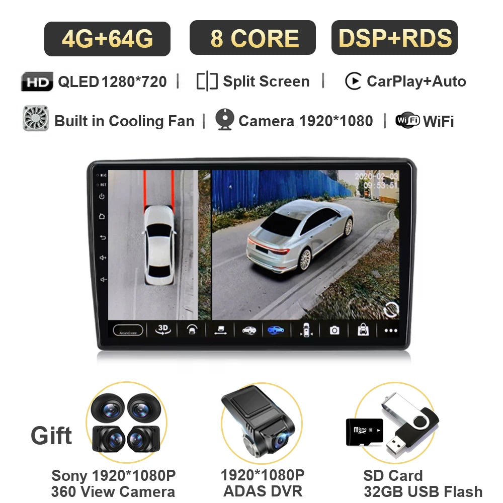 Autoradio Android 15 Carplay pour citroën C5 2 2008 2009 - 2017, lecteur multimédia GPS de Navigation, WiFi + 4G stéréo, vidéo DSP automatique BT