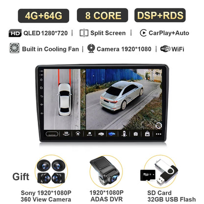 Autoradio Android 15 Carplay pour citroën C5 2 2008 2009 - 2017, lecteur multimédia GPS de Navigation, WiFi + 4G stéréo, vidéo DSP automatique BT