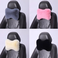 Appui-tête de cou de voiture d'hiver, oreiller doux pour siège de voiture, oreiller respirant en peluche, Support de tête et de cou, oreiller de sommeil, accessoires de voiture