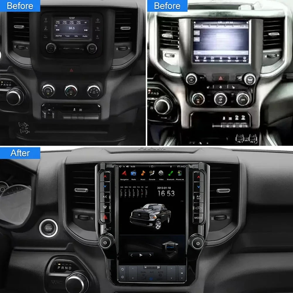 Grand écran Qled de Navigation stéréo pour Dodge Ram 2019 – 2023, Android 12, lecteur vidéo multimédia, sans fil, Carplay Head Uint, Radio automatique