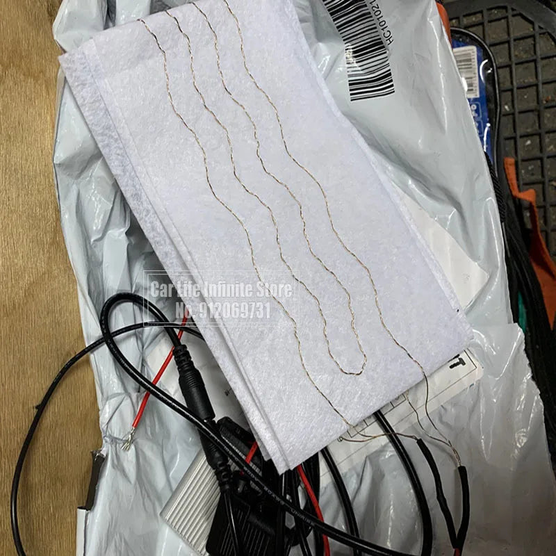 Kits de chauffage de volant de voiture en tissu floqué 12V, 4 interrupteurs, coussinets thermiques universels pour voiture, housses de volant chauffantes 60x9cm pour voitures