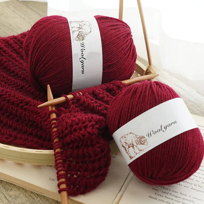 Fil de laine moyen de couleur Pure, 500g, à la mode, Simple, chaud, fait à la main, adapté aux écharpes à tricoter, pulls, gants, chapeaux