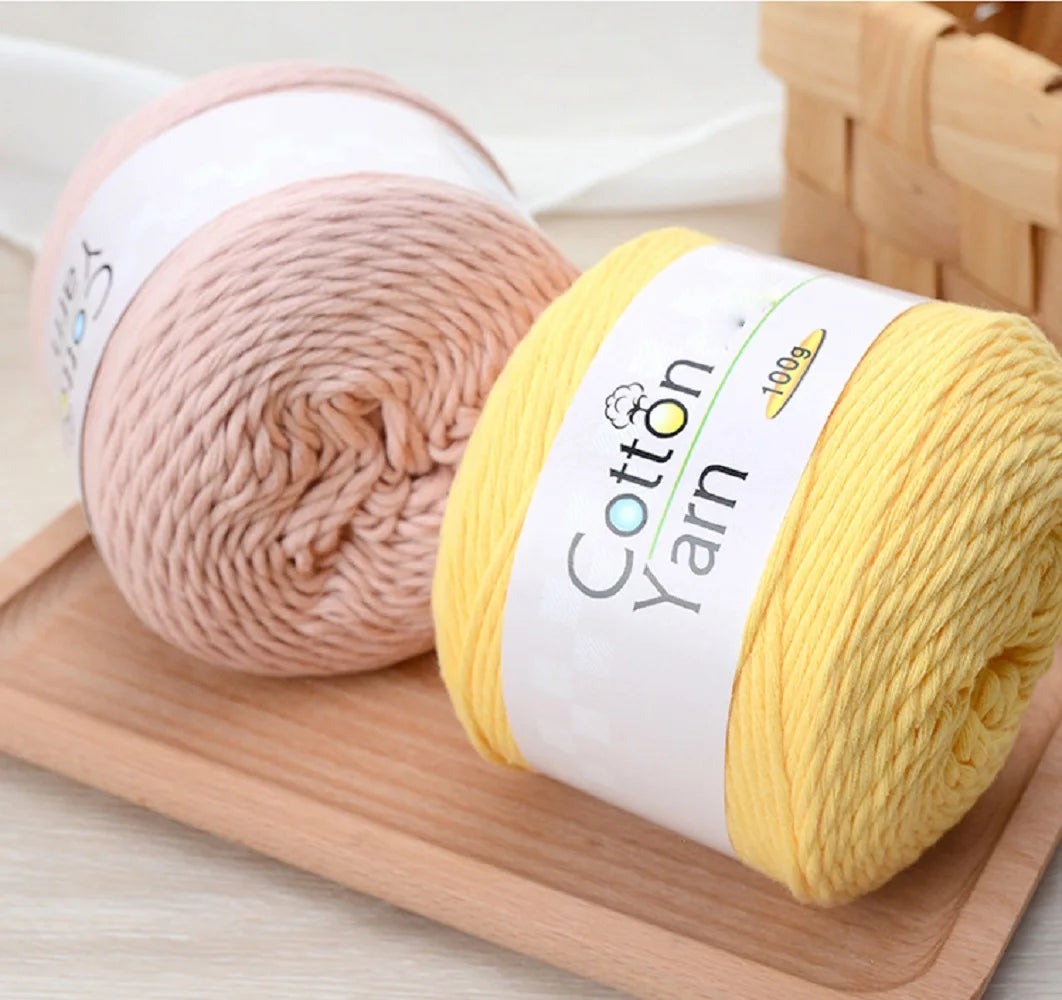 100 g/rouleau fil de coton pur coloré bébé fil de coton doux gros bébé coton Crochet tricots bricolage fil à tricoter à la main
