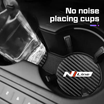 Pour Hyundai N line I40 I30 Sonata Tucson Santa Fe Elantra Azera Creta dessous de verre de voiture support de verre d'eau tampons tapis antidérapant accessoire