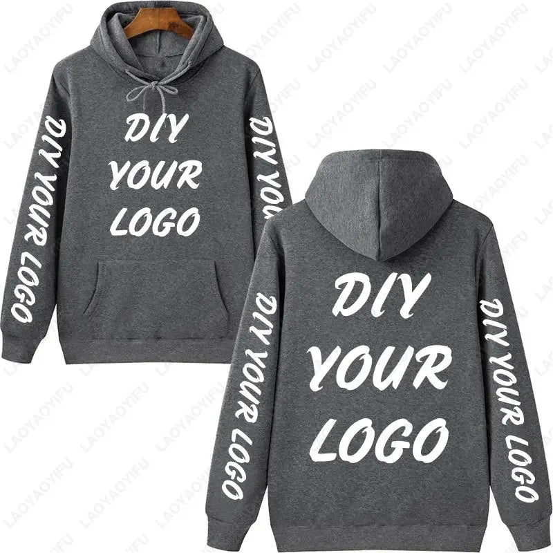 Sweat à capuche personnalisé avec Logo personnalisé, sweat-shirt chauffant et confortable, unisexe, décontracté, texte imprimé personnalisé, bricolage, à la mode, automne