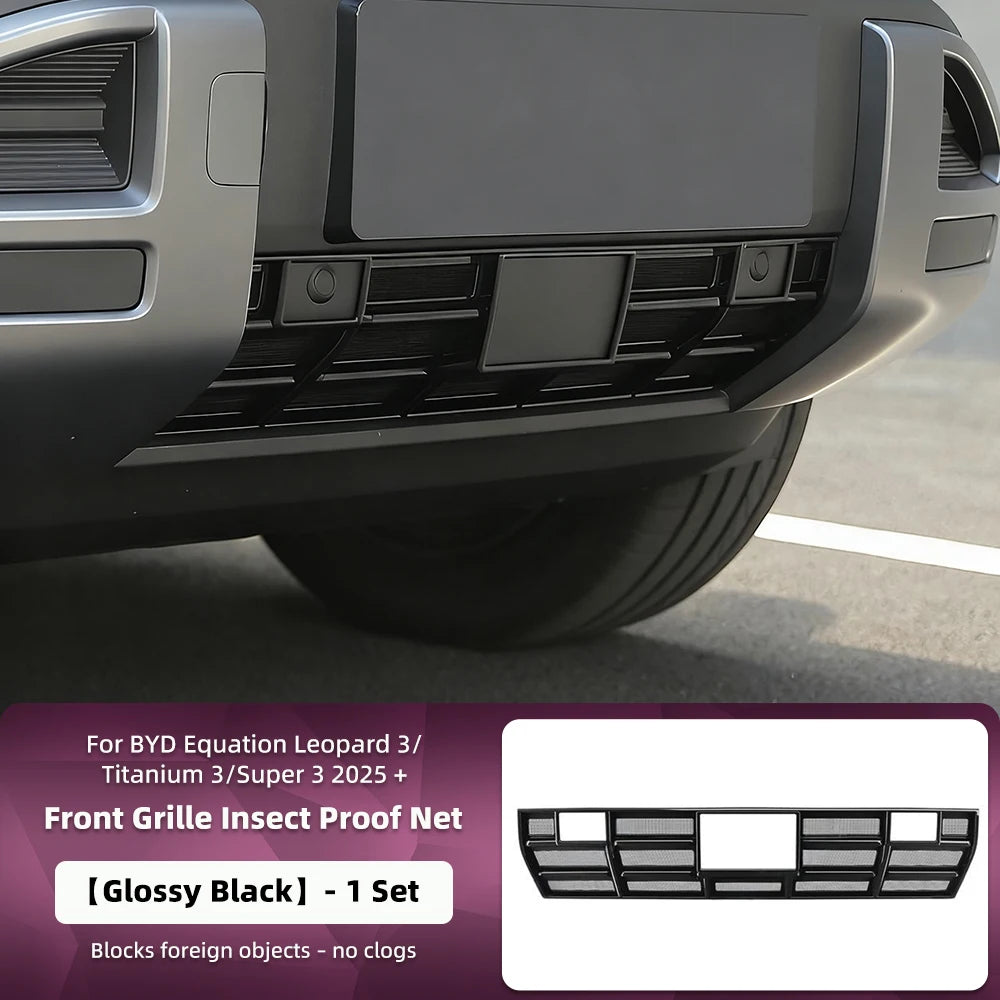 Grille de pare-chocs avant de voiture, grilles de course, filet anti-insectes, couvercle anti-poussière pour réservoir d'eau BYD Equation Leopard 3/Titanium 3/Super 3 2025