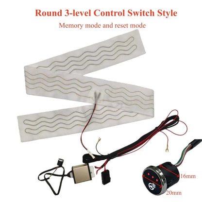 Kit de chauffage universel pour volant de voiture intégré, 12V 40W, coussin chauffant en fil d'alliage, système de commutation de contrôle du niveau de spécifications de voiture