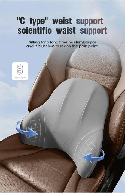 Oreiller de protection du cou de voiture en mousse à mémoire de forme, soutien lombaire pour le dos, coussin respirant pour appui-tête de voiture, soulage le Stress, oreiller de siège de voiture