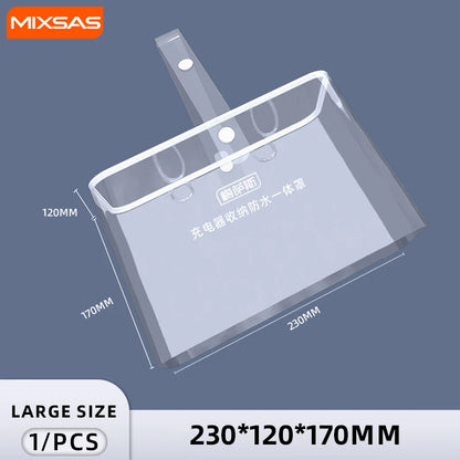 MIXSAS – sac étanche pour chargeur de voiture électrique en PVC, sac polyvalent pour chargeur EV, housse de protection contre la pluie, prise extérieure, boîte de protection anti-poussière