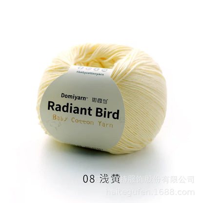 Fil de coton pur 100% biologique, fil pour bébé 50g pour tricoter, crochet et artisanat, crochet tissé à la main, pull, chapeau, fil d'écharpe