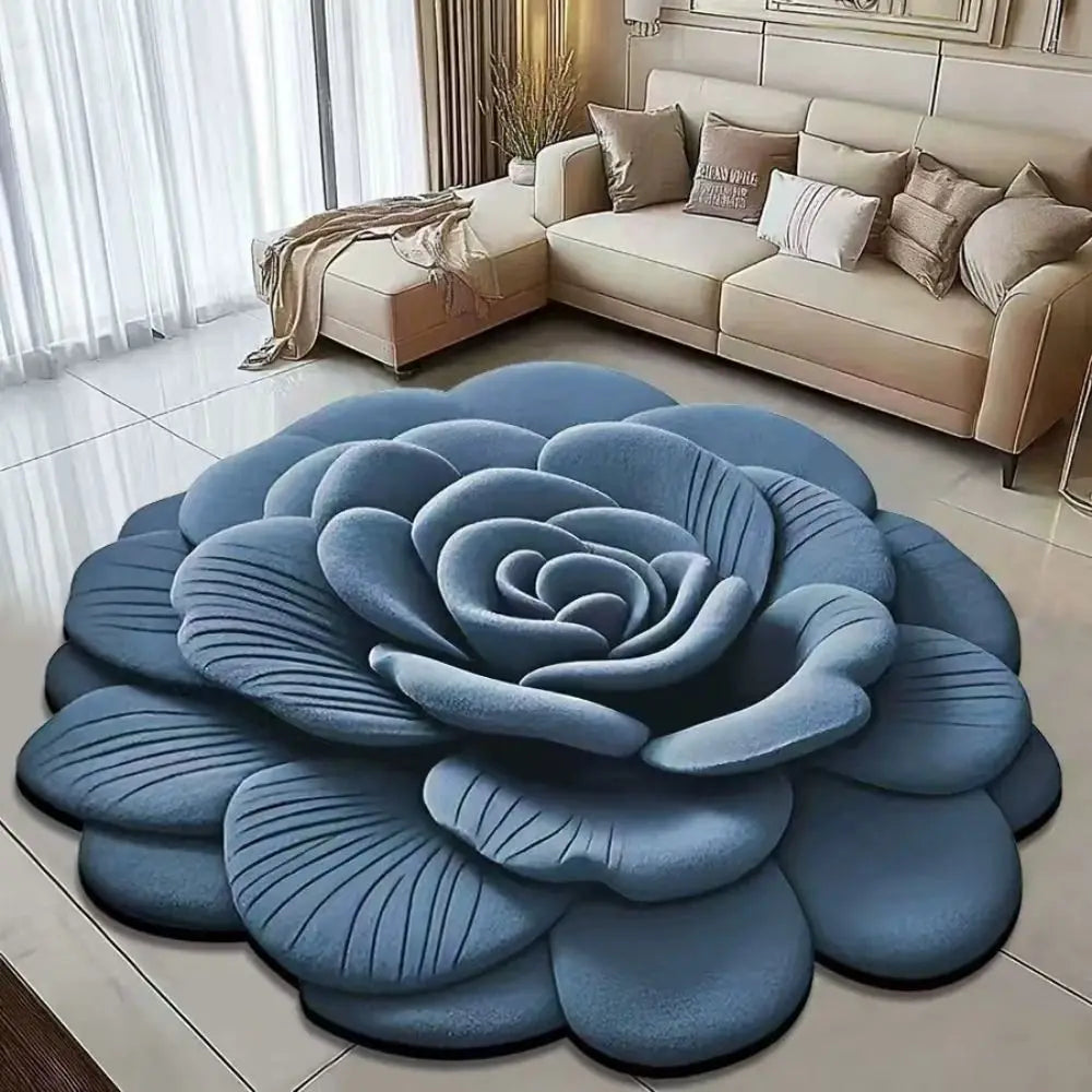 Tapis à fleurs de forme spéciale, doux et absorbant, tapis de sol en pivoine, antidérapant, 40x4 0cm/60x60cm, couverture pour salon, Table à thé, chevet