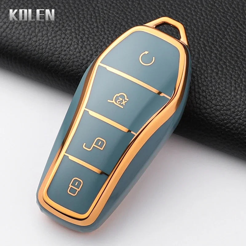 Pour BYD Song Plus Atto 3 Han EV Tang DM Qin joint dauphin mode TPU voiture clé housse protégée porte-clés Fob accessoires