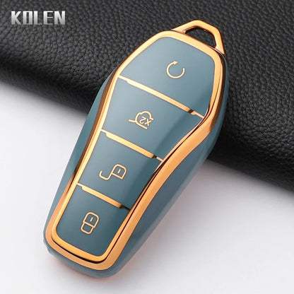 Pour BYD Song Plus Atto 3 Han EV Tang DM Qin joint dauphin mode TPU voiture clé housse protégée porte-clés Fob accessoires