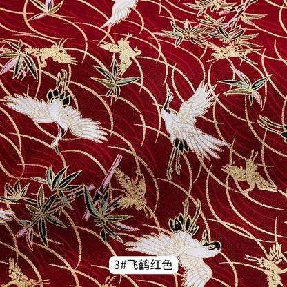 Tissu bronzé Kimono japonais 50x145cm, tissu en coton imprimé fleurs de cerisier Sushi, matériaux de bricolage, accessoires de Patchwork pour la couture