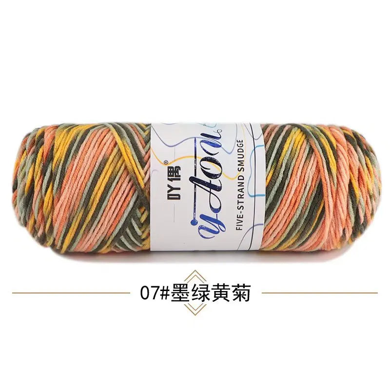 Fil à tricoter à la main en coton au lait coloré, 100g, section teinte au Crochet, ligne de fil, couverture, châle, chapeau, chaussettes, 200 mètres, 1 pièce