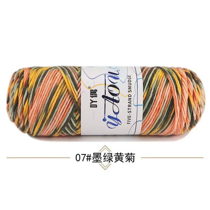 Fil à tricoter à la main en coton au lait coloré, 100g, section teinte au Crochet, ligne de fil, couverture, châle, chapeau, chaussettes, 200 mètres, 1 pièce