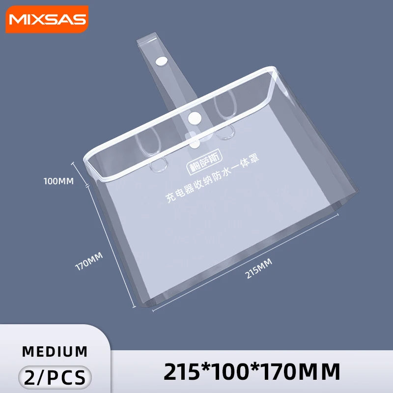 MIXSAS – sac étanche pour chargeur de voiture électrique en PVC, sac polyvalent pour chargeur EV, housse de protection contre la pluie, prise extérieure, boîte de protection anti-poussière