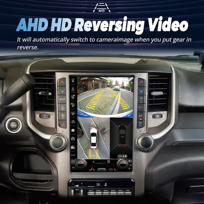 Écran Android de voiture pour Dodge RAM, 8 Go, 256 Go, 2018, 2019 placements, Limitation radio, Lecteur vidéo stéréo, Navigation GPS, Unité principale Carplay