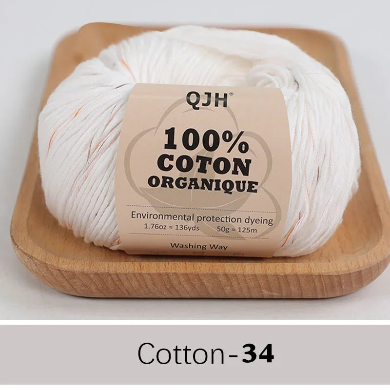 QJH 100% fil de coton, fil de poids de Sport pour bébé en coton, fil Amigurumi, fil doux d'été, fil au Crochet/à tricoter-6 pièces