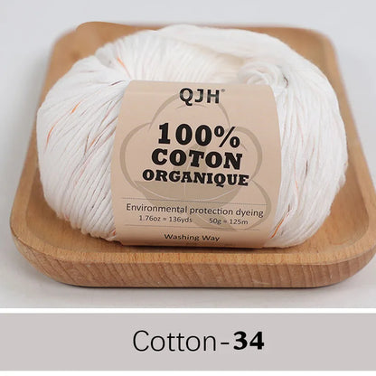 QJH 100% fil de coton, fil de poids de Sport pour bébé en coton, fil Amigurumi, fil doux d'été, fil au Crochet/à tricoter-6 pièces
