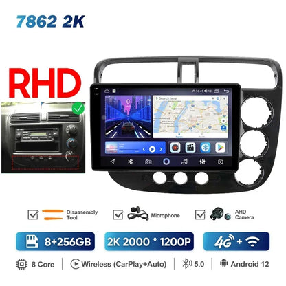 MAMSM-Autoradio pour Honda Civic 7, LHD, RHD, 2000-2006, Android 13, Limitation, Lecteur vidéo, GPS, 4G, Carplay, Auto Stereo, Head Unit