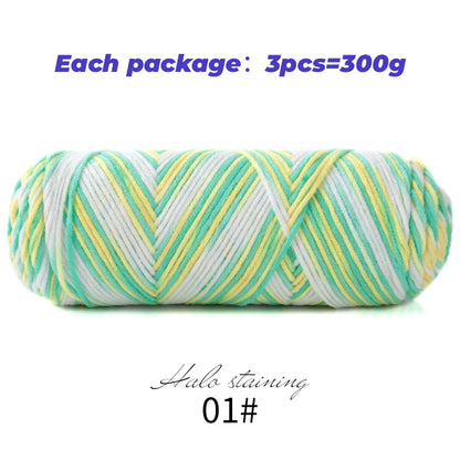 Pull auto-tissé en coton au lait teint à 5 brins, écharpe, couverture moyenne épaisse, fil au Crochet tissé fait à la main, 300g
