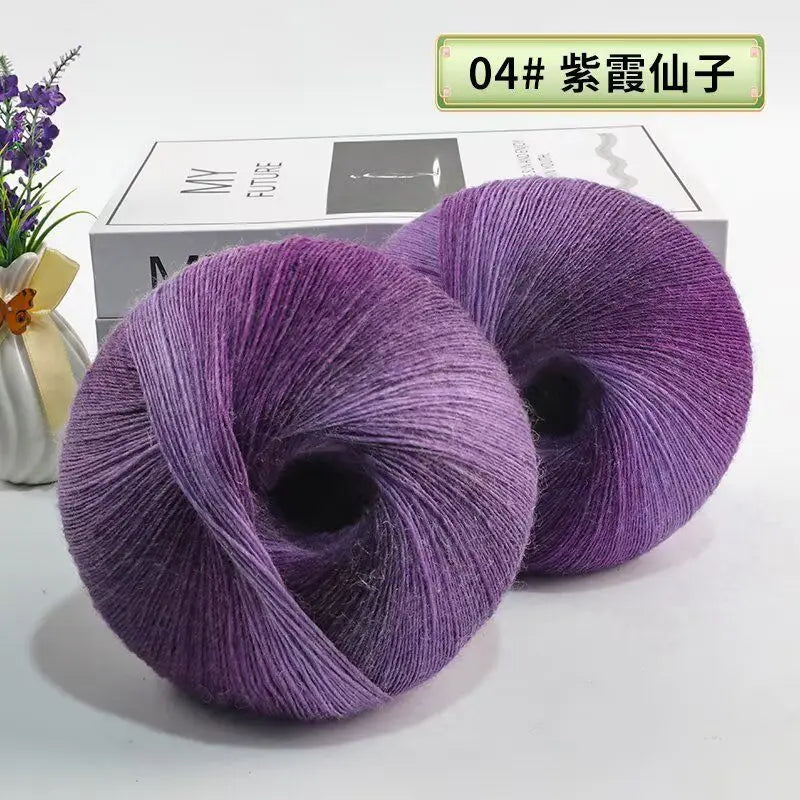Fil de laine arc-en-ciel 200 g/ensemble, pour tricoter, châles, écharpes, pulls, vestes, chapeaux, bricolage, fil de teinture à Segment doux et confortable