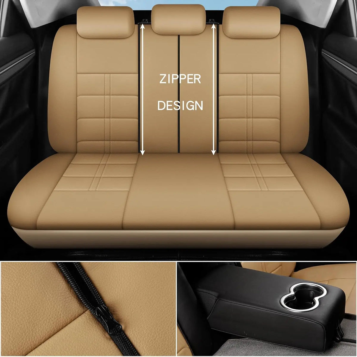 Housses de siège de voiture en cuir, ensemble complet de sièges 5 places, ajustement universel, rembourré de la plupart des voitures, imperméable, respirant, Anti-salissure