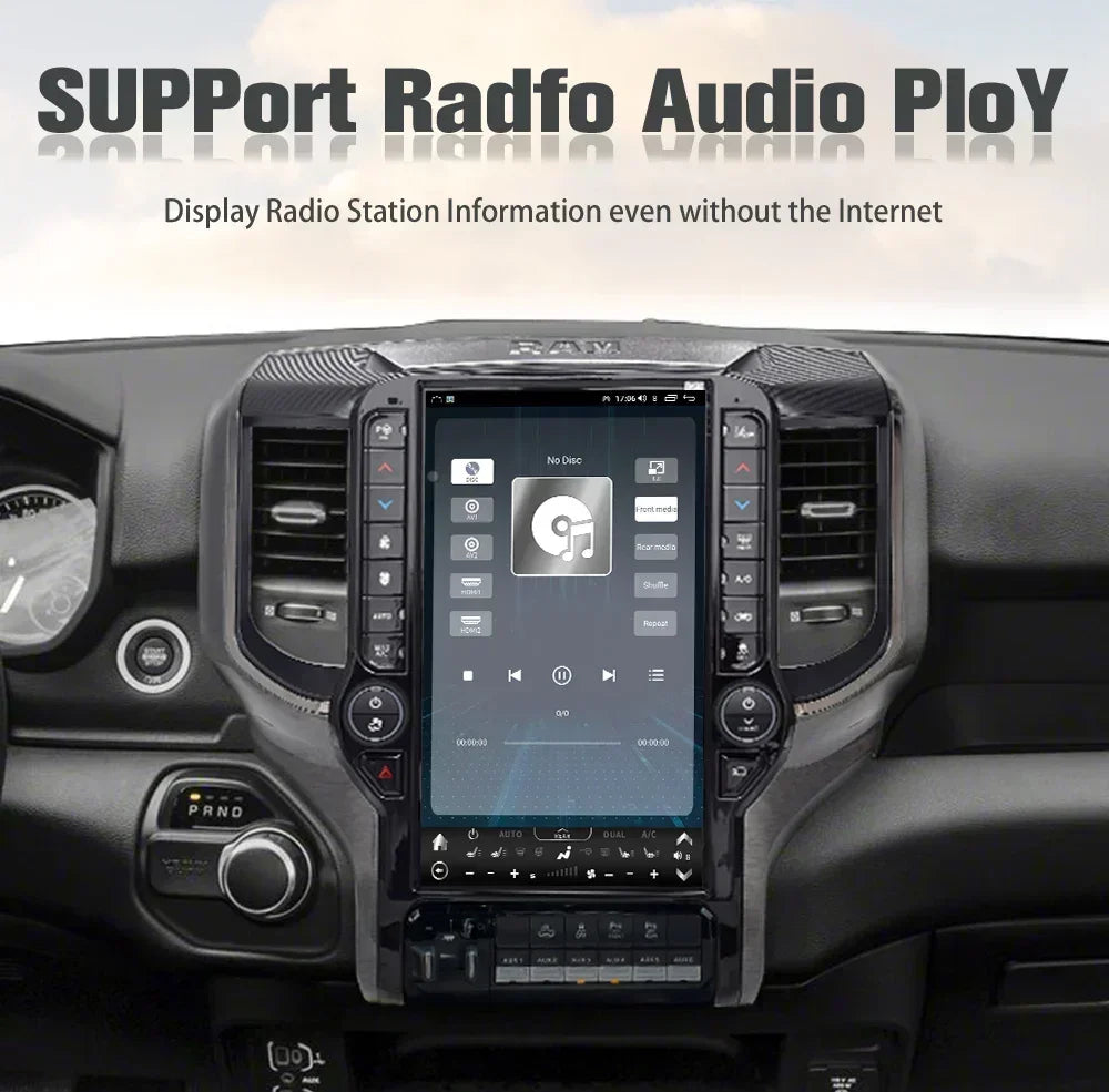 13.6 pouces Android écran Radio GPS Carplay voiture multimédia lecteur vidéo stéréo Navi unité principale pour Dodge Ram 2019 2020 2021 2022