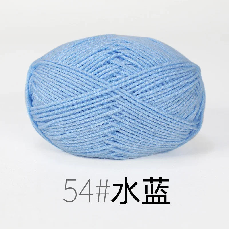 Fil de Lanas teint en coton au lait, 86 couleurs, 4 plis, pour bébé, chapeau, écharpe, pull, poupées, artisanat fait à la main