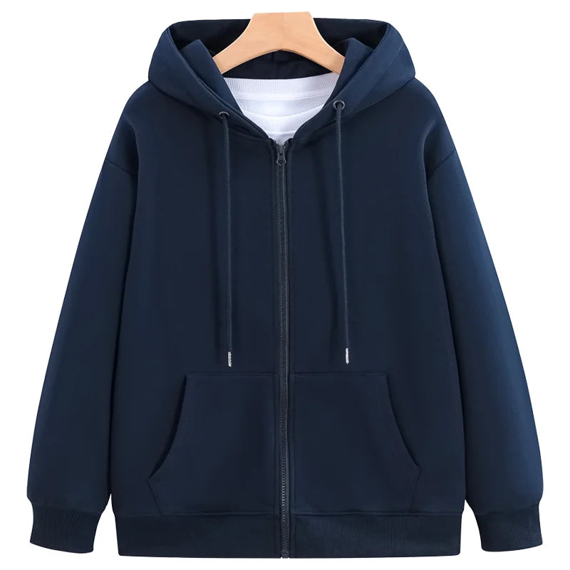 Sweat à capuche 100% coton, Logo personnalisé, décontracté, fermeture éclair, impression, Design d'entreprise, qualité, sweat-shirt fin, broderie, marque de personnalité