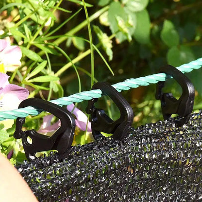 20/50/100 pièces Crochets noirs pour filet pare-soleil, Outil d'installation Agraffe pour filet pare-soleil de jardin, Support de suspension pour clôture de cour extérieure et de volière