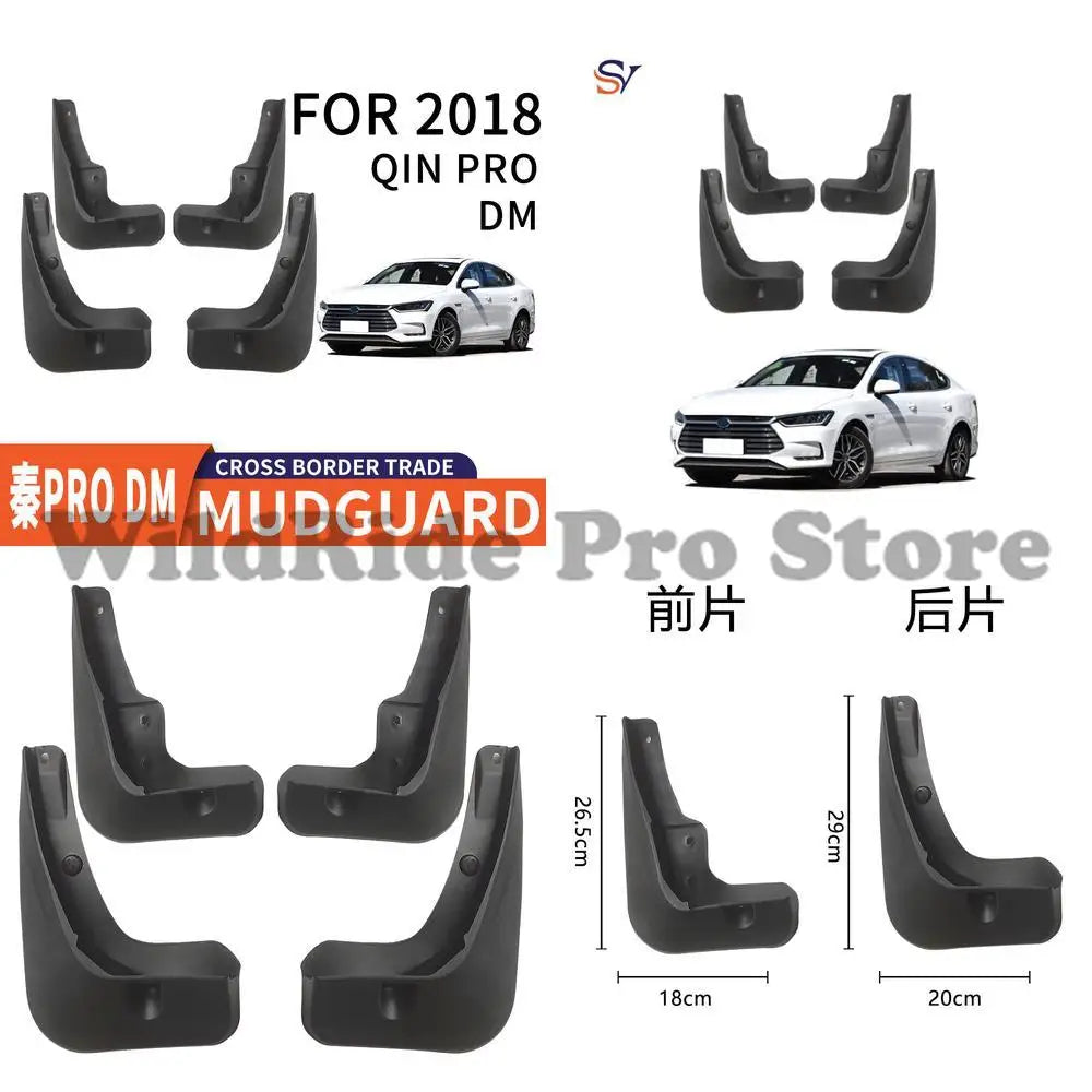 Garde-boue avant et arrière pour voiture hybride BYD Qin PRO DM 2018, Installation facile, Protection de garde-boue en caoutchouc souple PP