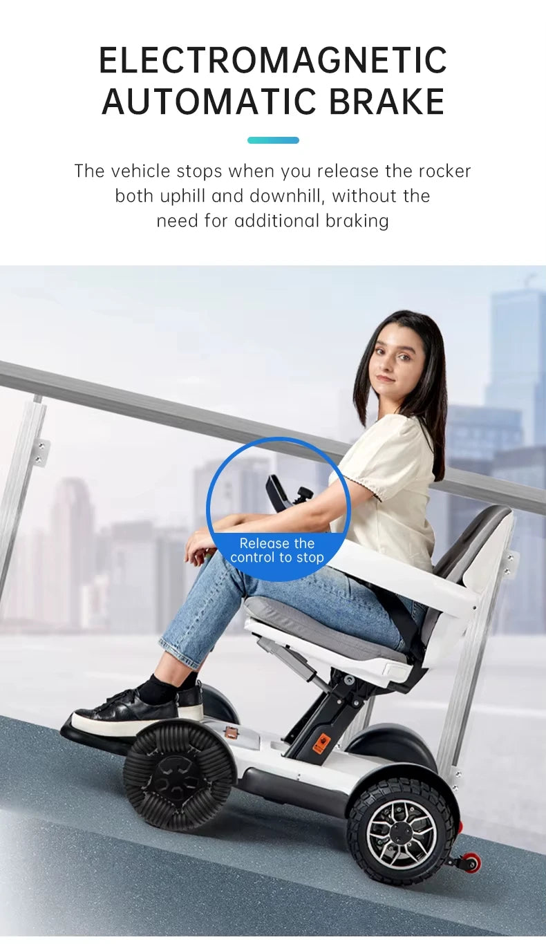 Électrique tout-Terrain intelligent et pliable automatiquement, avec batterie amovible, contrôle sans fil, alimentation pour handicapés