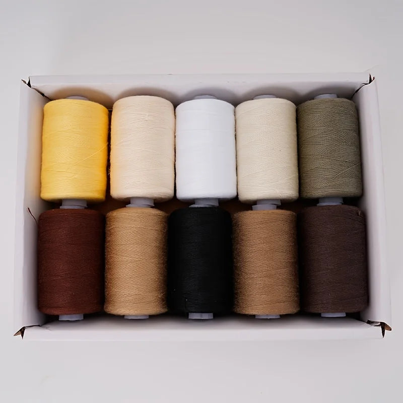 Fil à coudre - 10 fils en polyester pour machine à coudre, quilting et à coudre à la main - Ensemble de 1000 yds par bobine