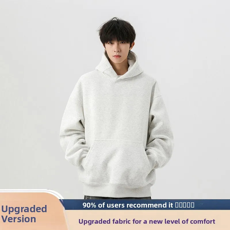 Sweat-shirt à capuche Boxy Bla ort pour homme, automne-hiver, en coton et polyester résistant, décontracté et confortable