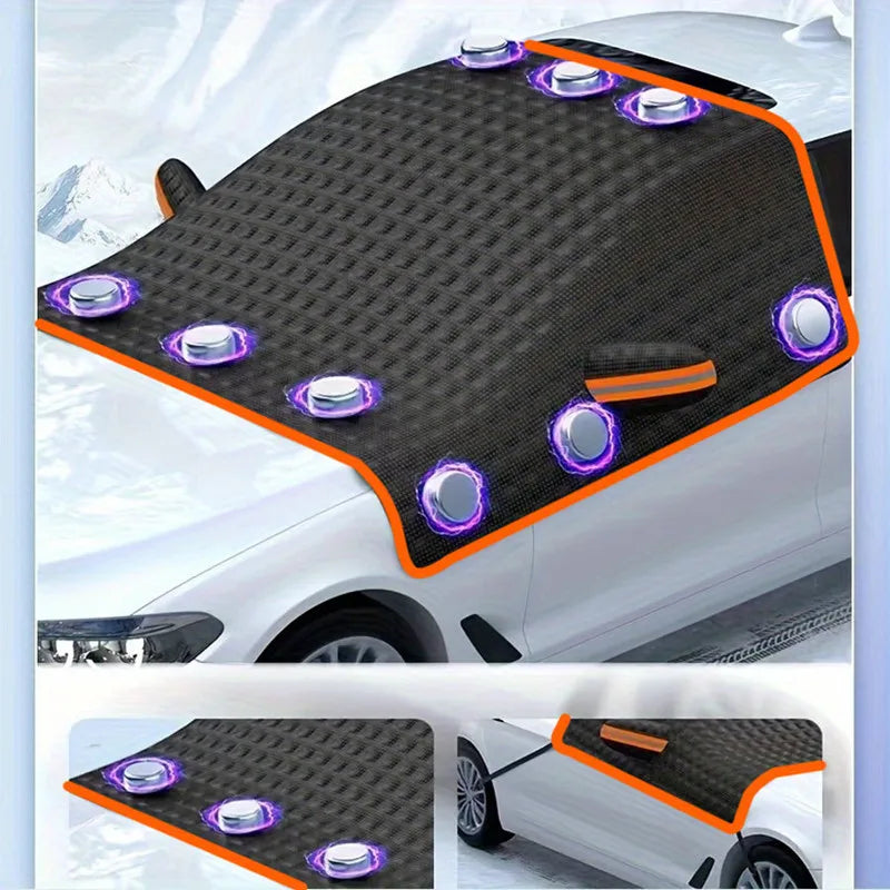 Couverture de neige de fenêtre de voiture d'hiver couverture de neige de pare-brise de voiture magnétique de grande taille couverture de pare-brise de neige antigel couvre pare-soleil en verre