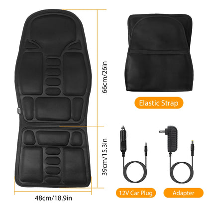 Coussin de siège masseur de dos, coussin de siège de voiture de Massage électrique avec fonction de chauffage, 8 Modes de Vibration, 3 niveaux d'intensité