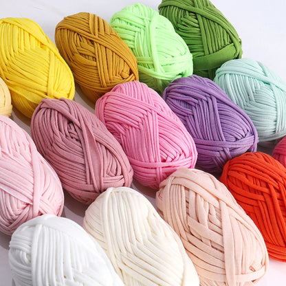 Fil en tissu élastique de 100g 30m de haut, épais, fait à la main, sac tricoté au Crochet, panier de rangement, paquet de matériel de fil au Crochet