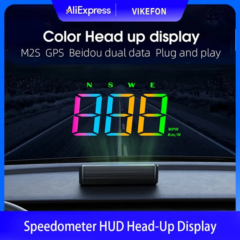 Système de projecteur de compteur de vitesse GPS de pare-brise de voiture HUD avec affichage haute définition alerte de survitesse affiche la vitesse Plug and Play
